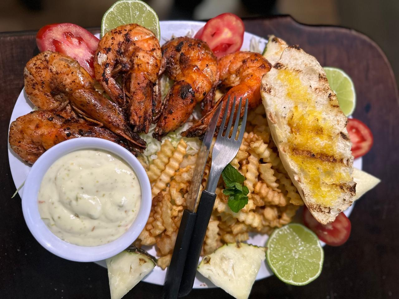Camarones a la parrilla